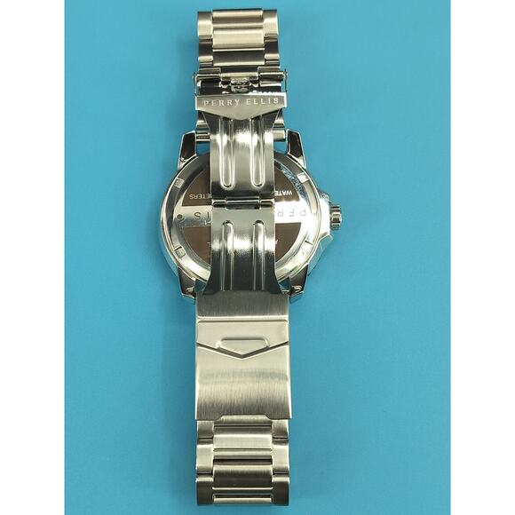 Perry Ellis Mens Arctic Sailing Blue Sunray Dial Stainless Stain Watch 02006-02 - Picture 16 of 16